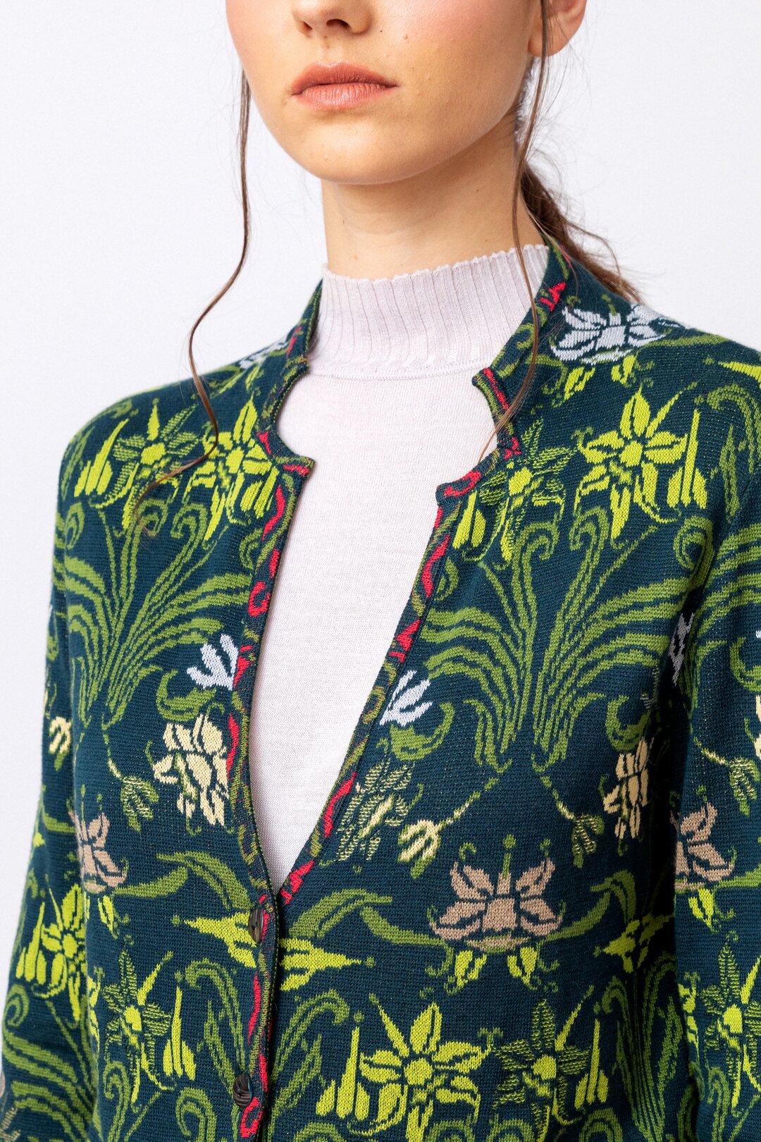 Jacquard-Jacke mit floralem Grasset-Muster