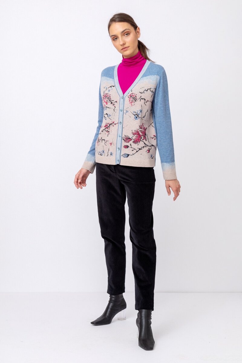 Floral Jacquard Cardigan