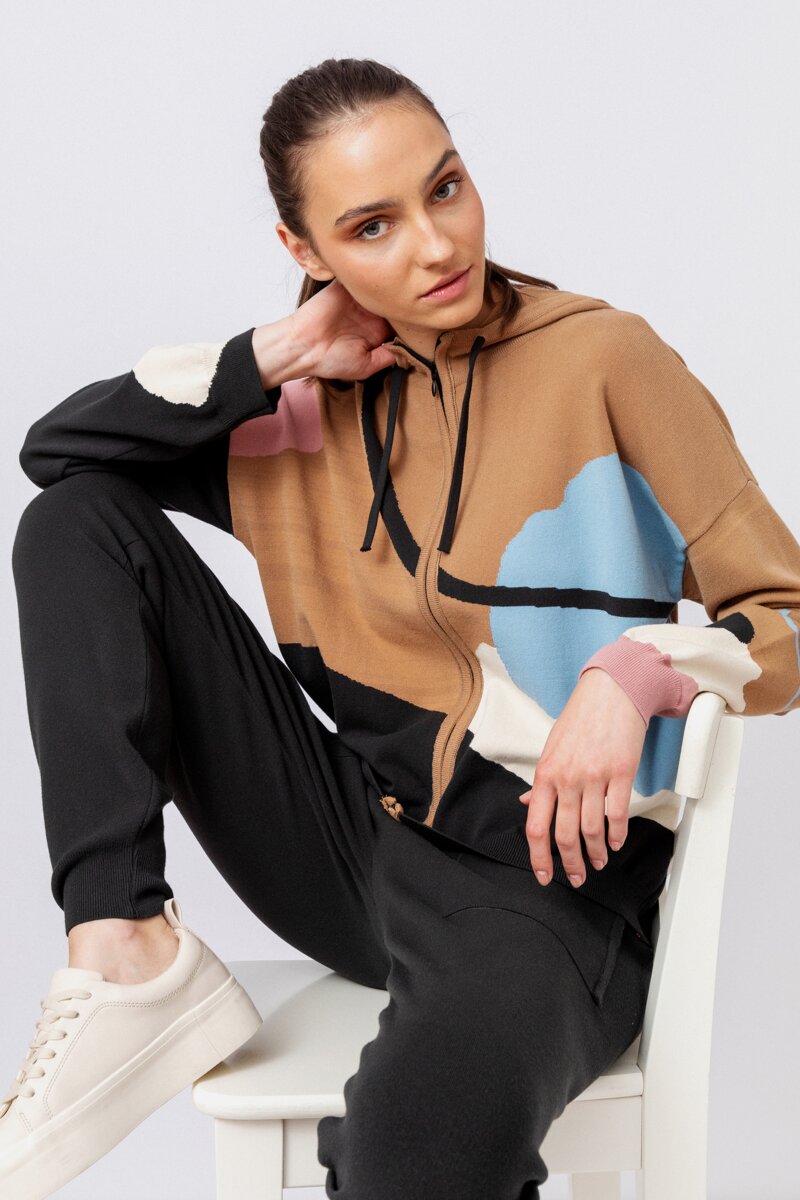 Knitted Jacket with Intarsia