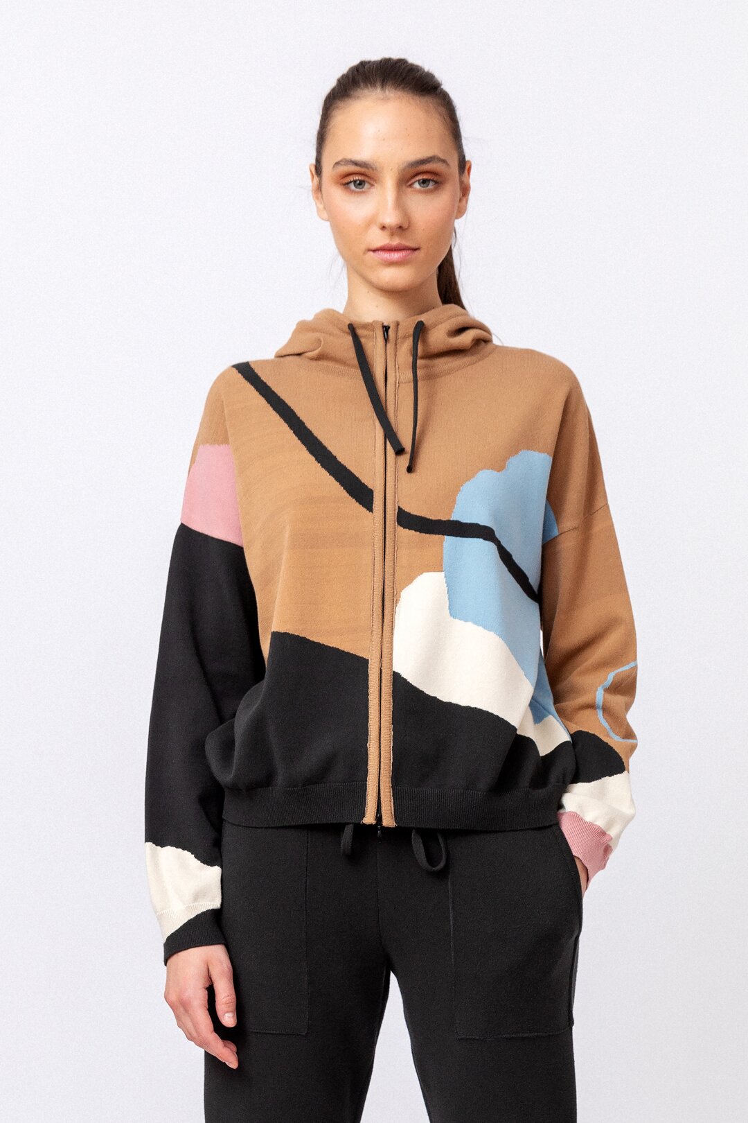 Knitted Jacket with Intarsia