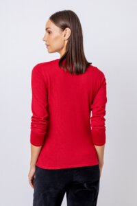 Unifarbener Pullover mit V-Ausschnitt