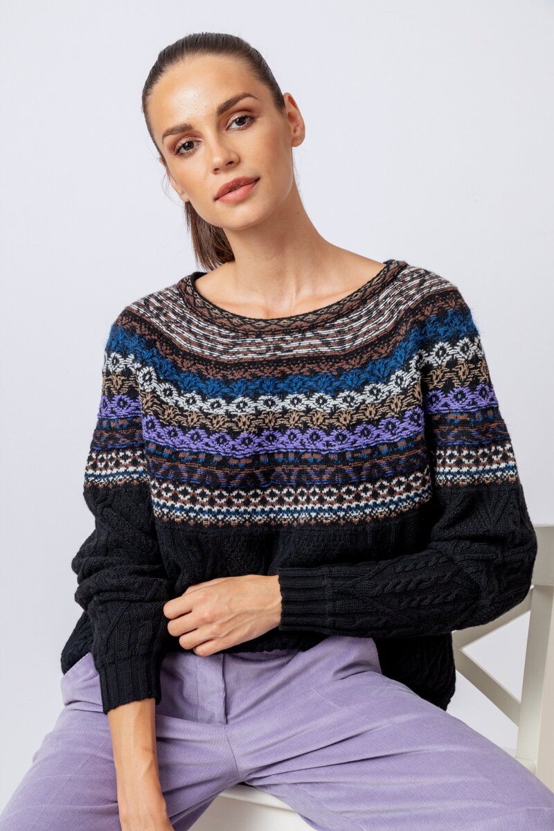 Strukturni Žakard Pulover