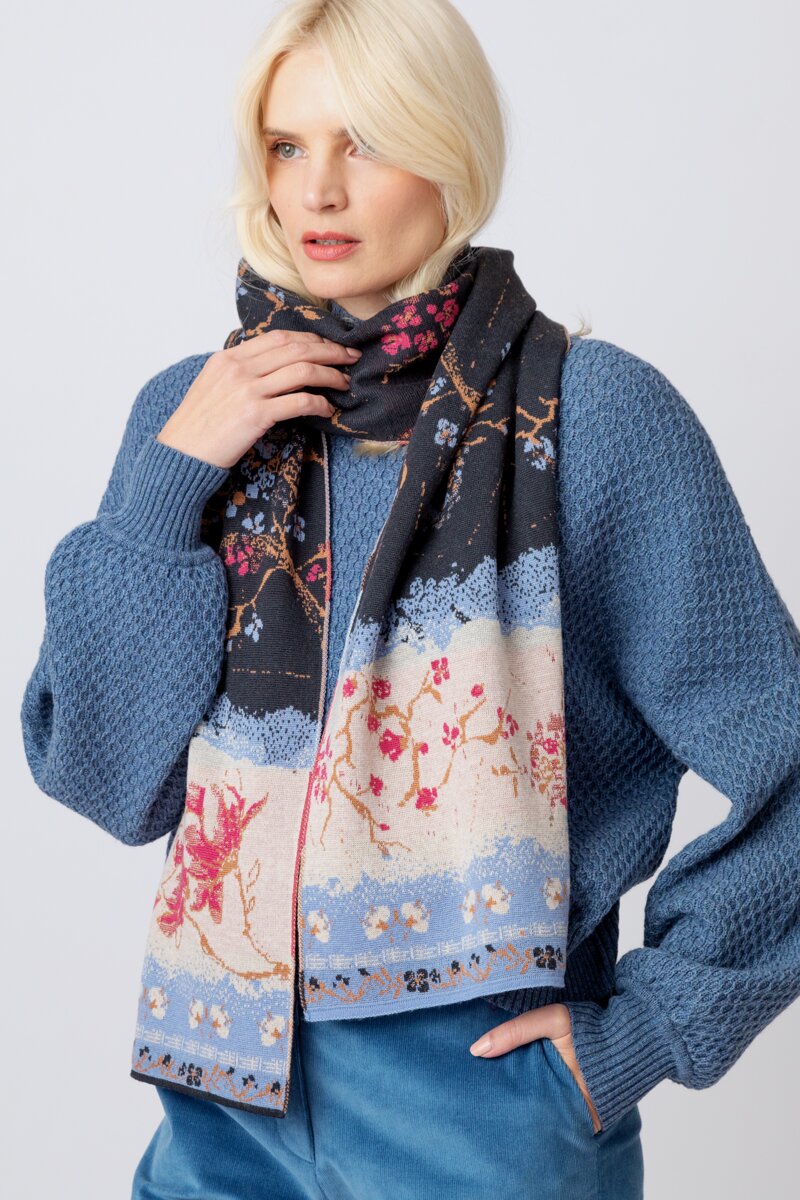 Scarf, Cherry Blossom Pattern