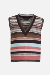 Striped V neck Pullover