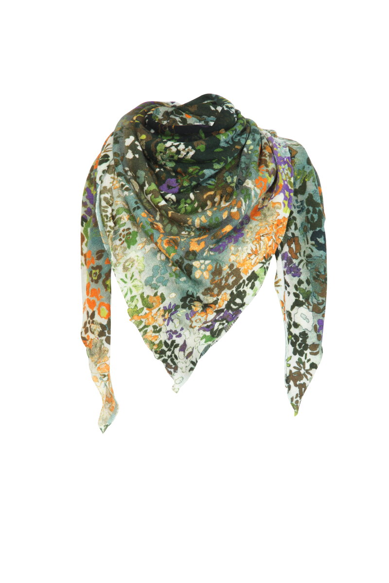 Printed Shawl, Floral Motif