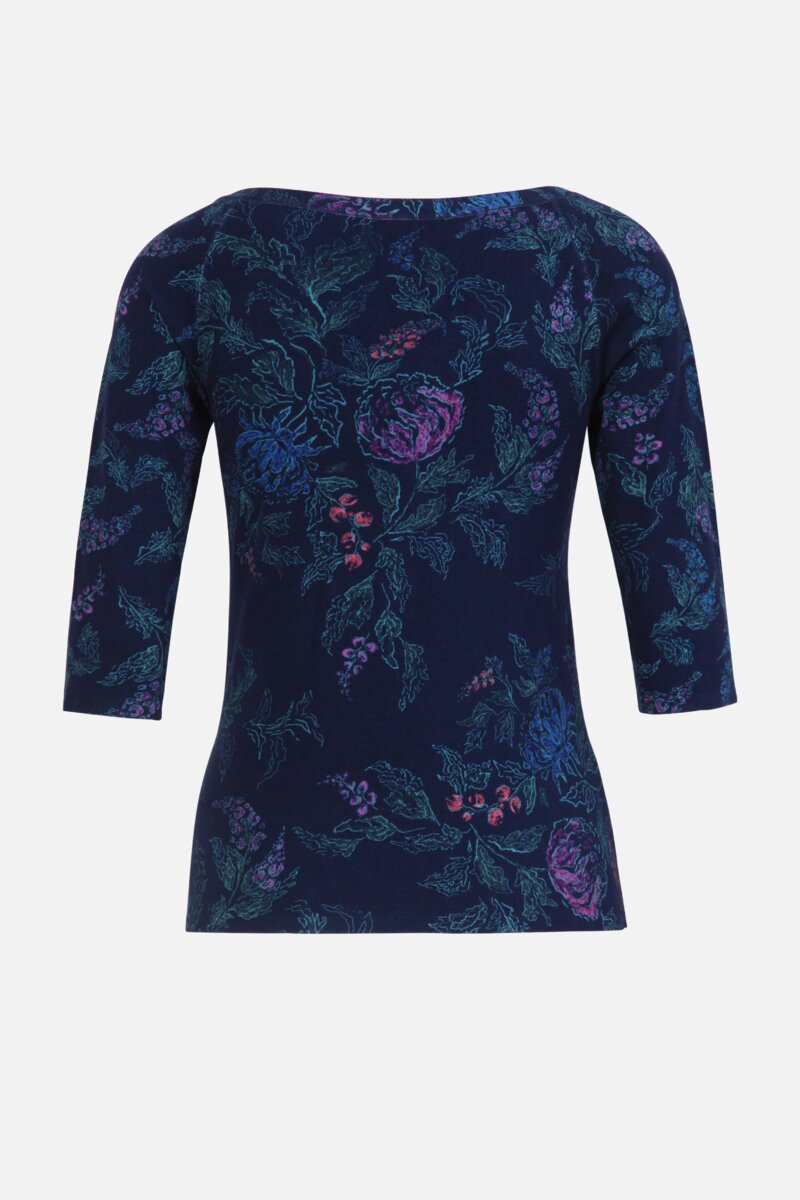 V Neck Pullover, Floral Motif