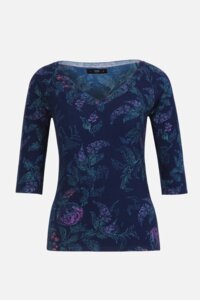 V Neck Pullover, Floral Motif
