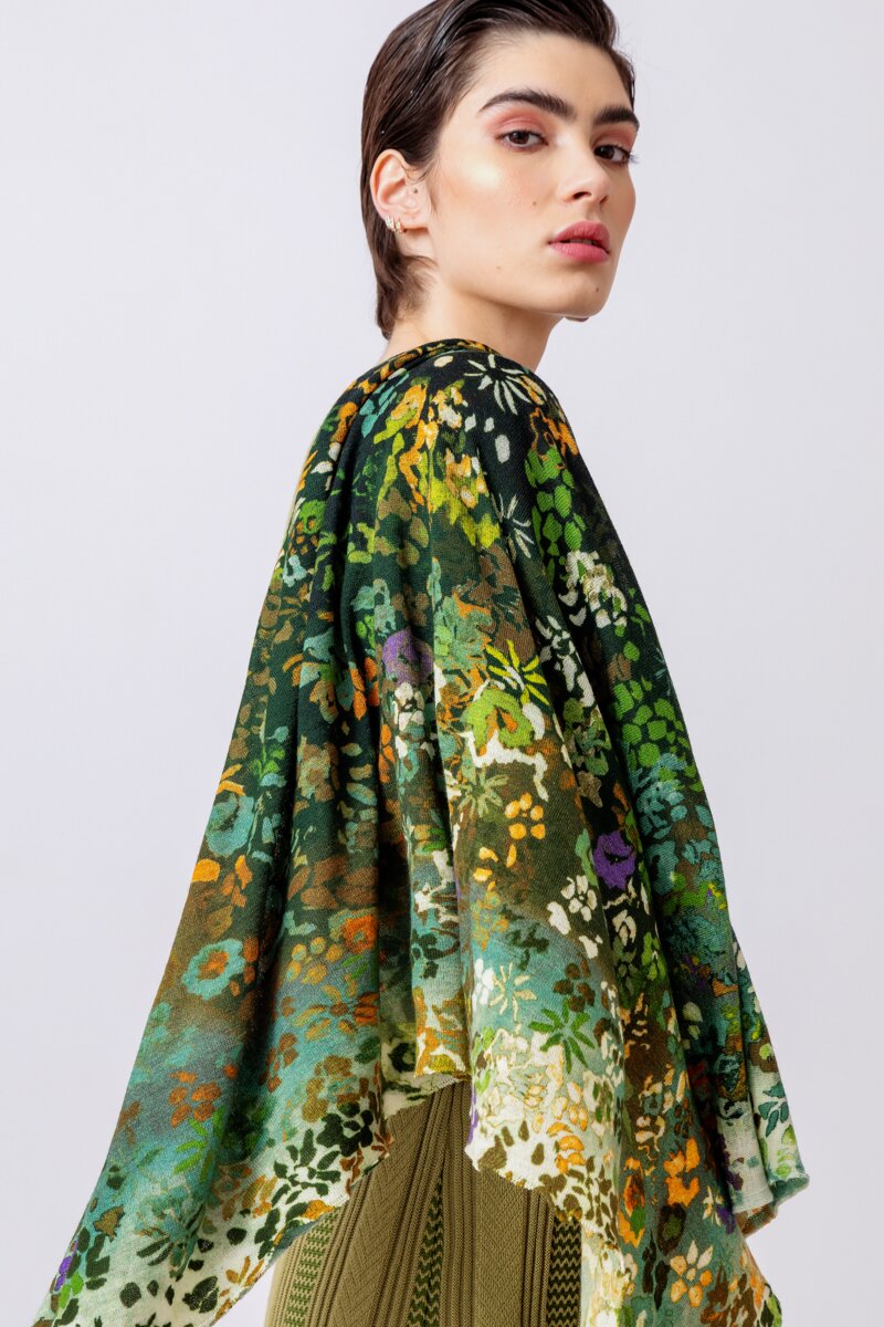 Printed Shawl, Floral Motif