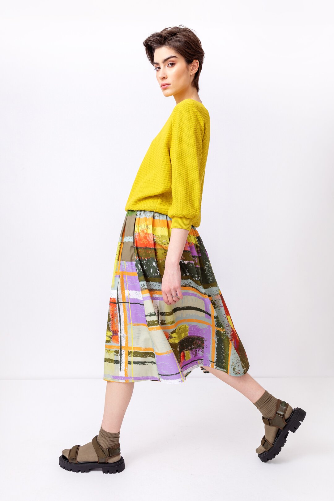 Long Skirt, Tartan Print