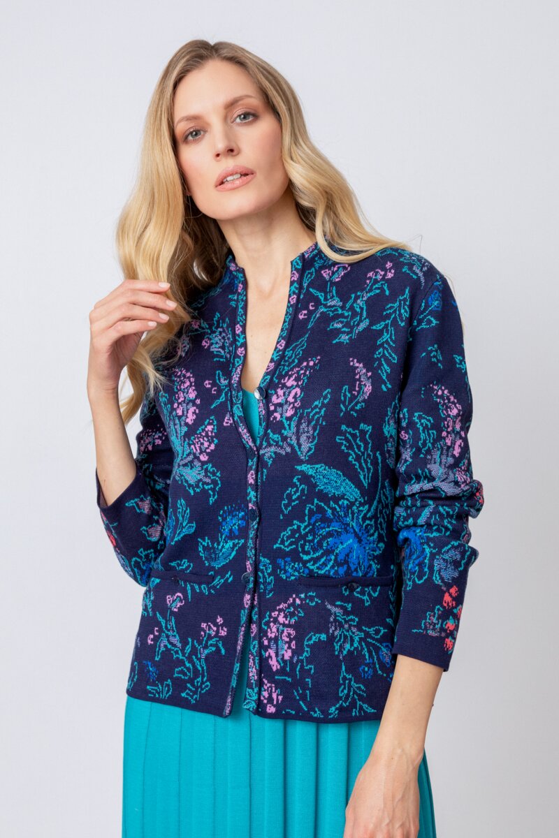 Jacquard Jacket, Flower Pattern