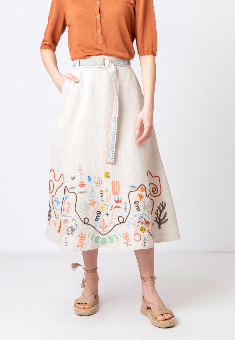 Embroidered Skirt, Nomad Motif - Skirts - Ivko Woman