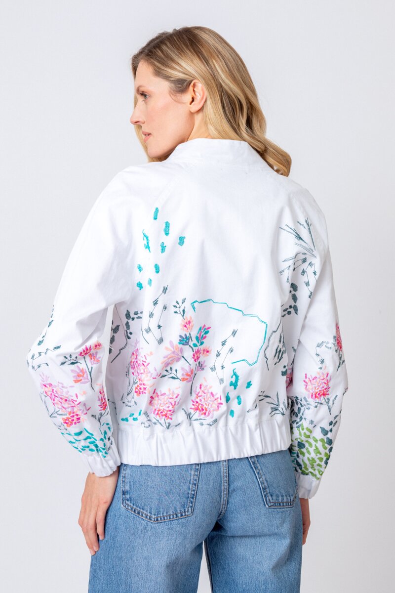 Ladies floral clearance bomber jacket