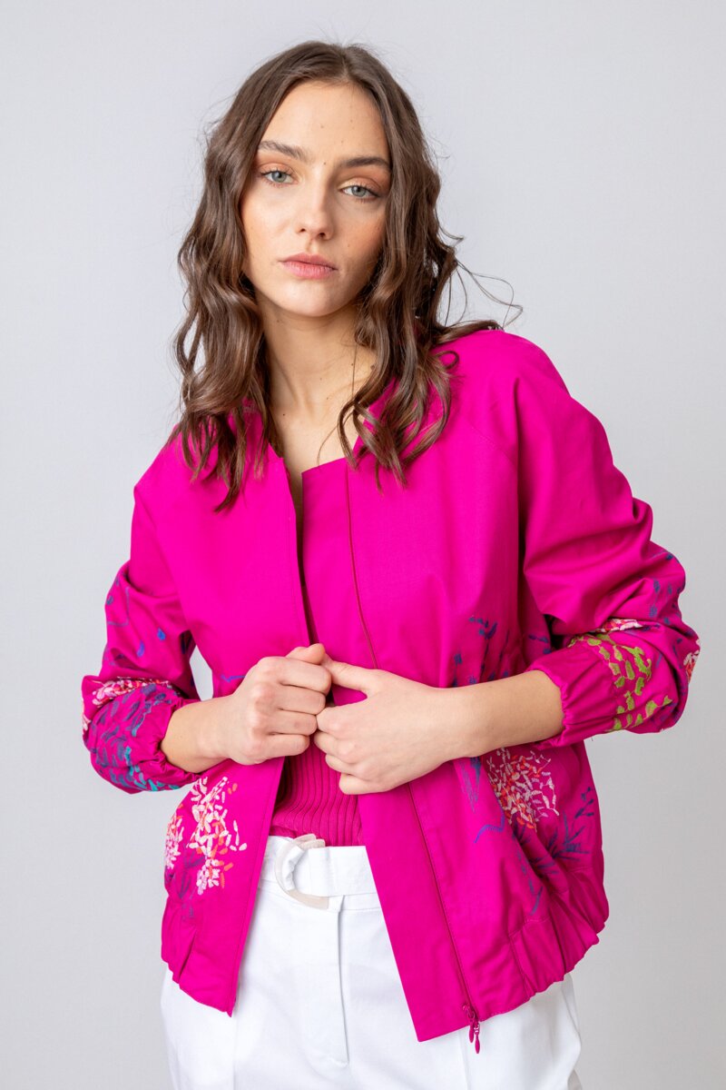 Hot pink bomber deals jacket womens