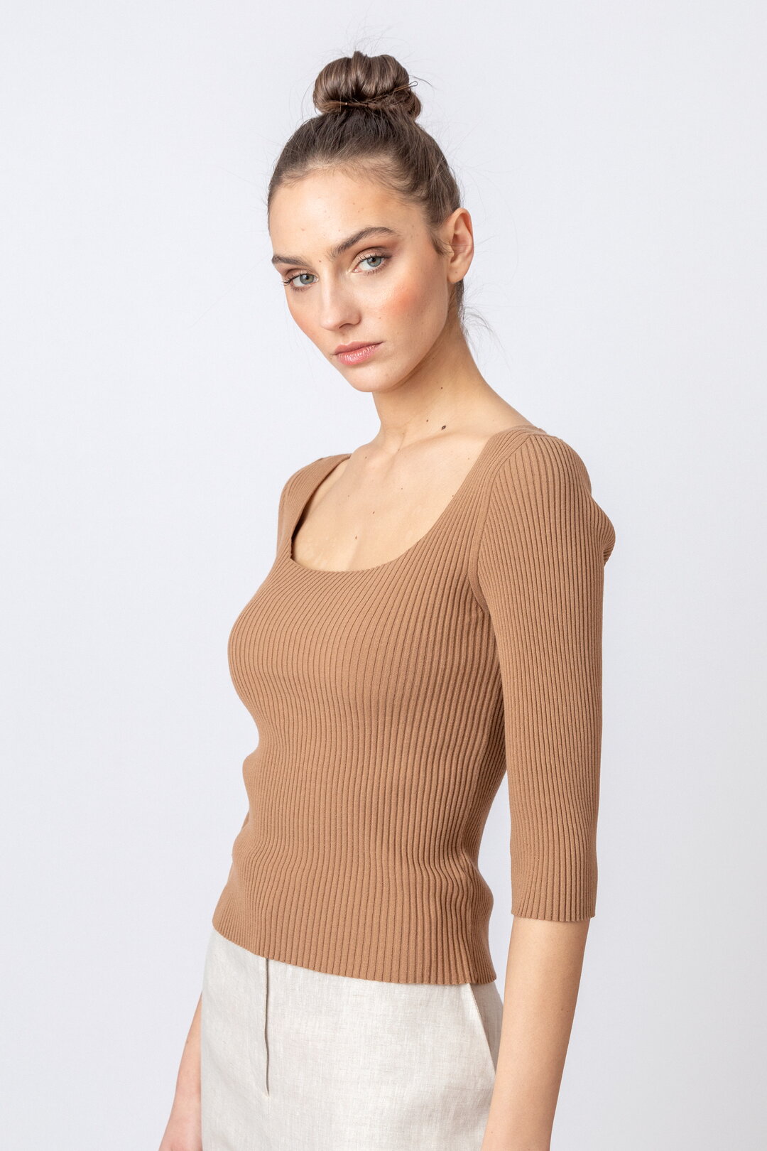 Solid Pullover, Boat Neck