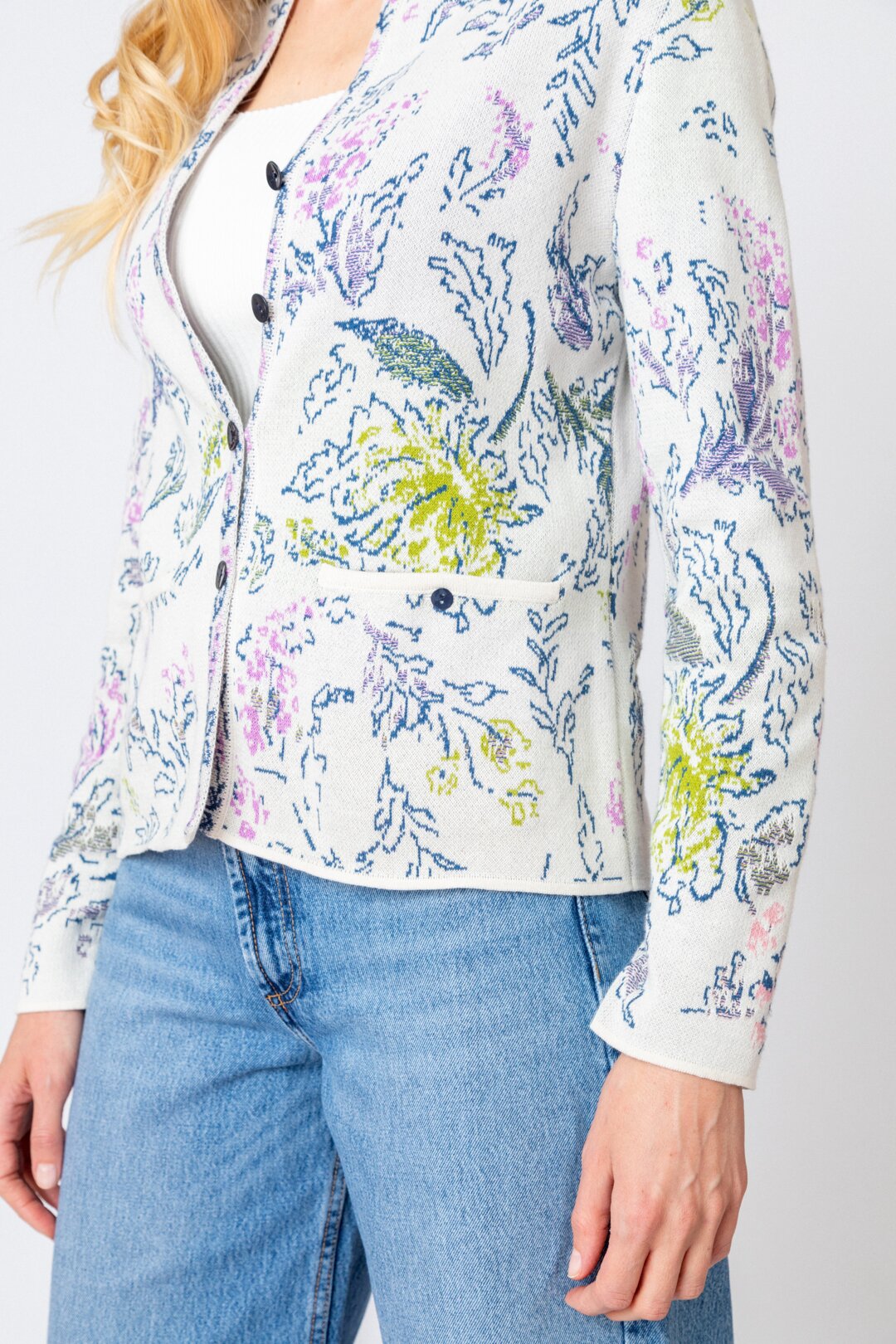 Jacquard Jacket, Flower Pattern