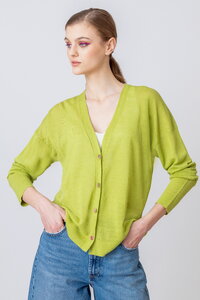 Solid Cardigan, V Neck