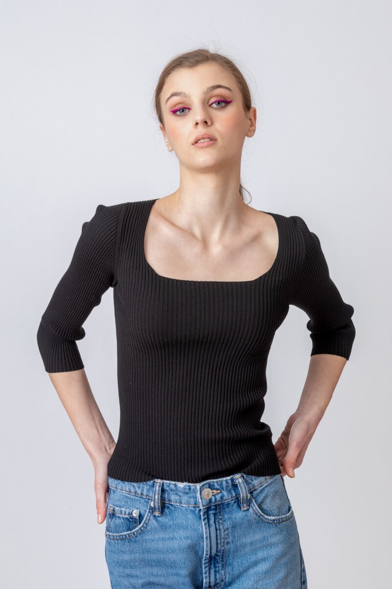 Solid Pullover, Boat Neck