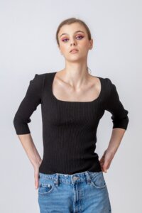 Solid Pullover, Boat Neck