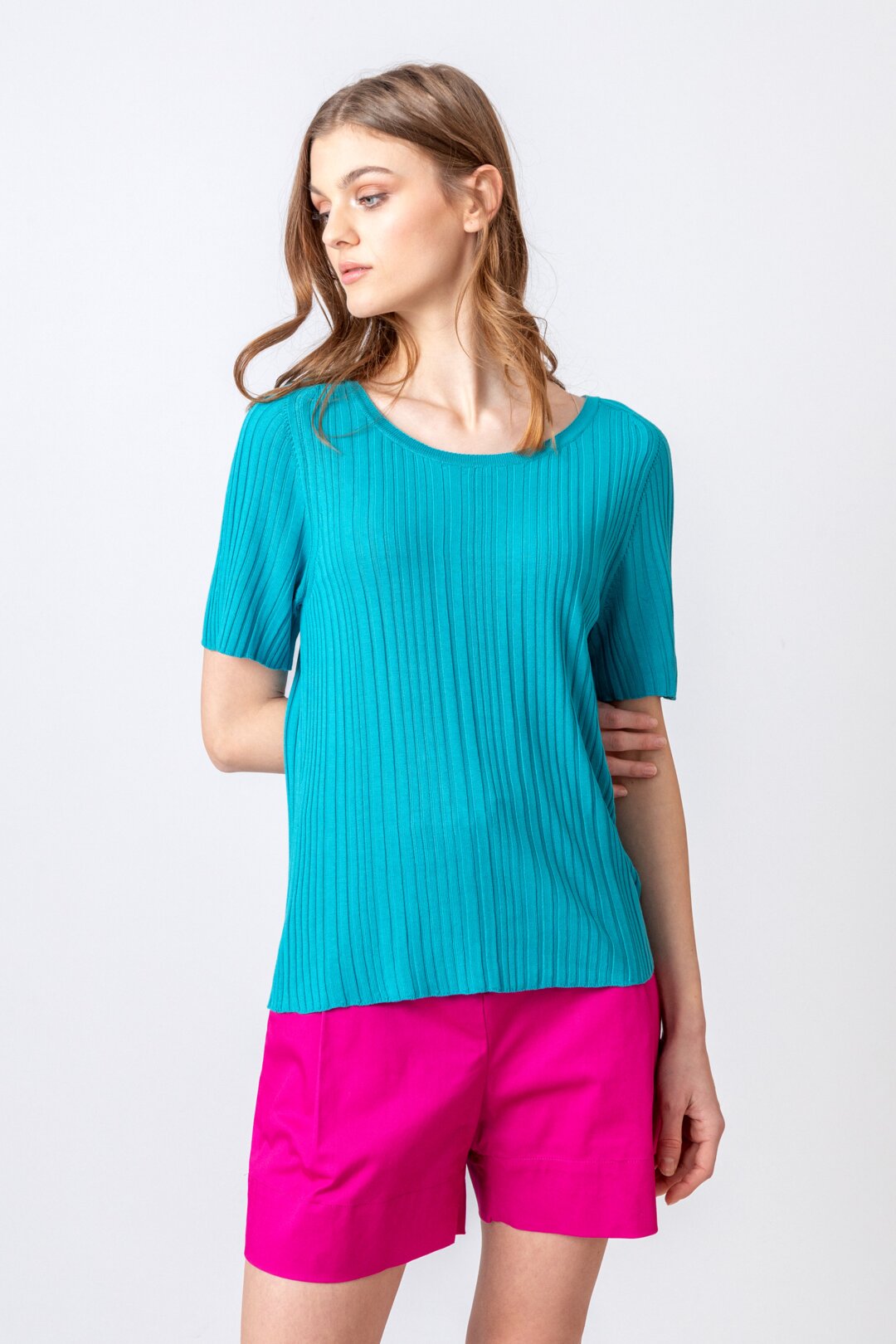 Solid Pullover,  O-Neck