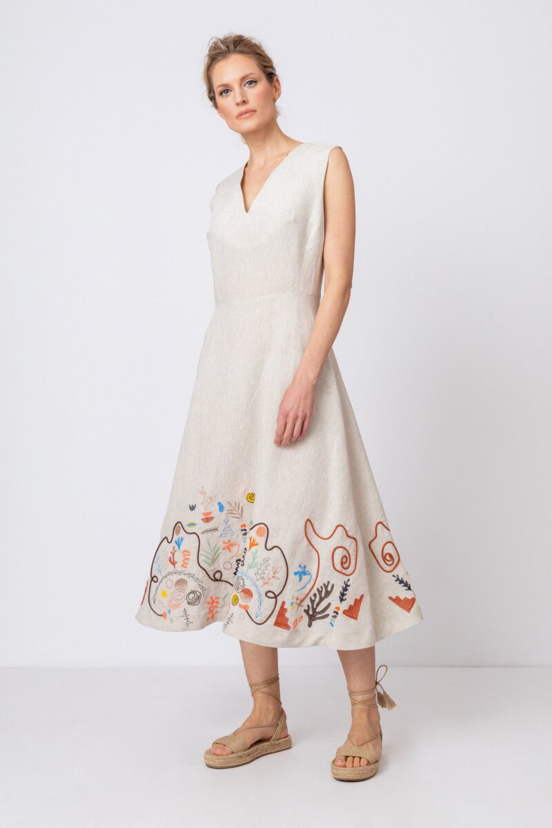 Embroidered Dress, Nomad Motif
