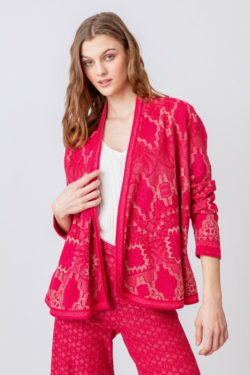 Cardigan, Floral Pattern