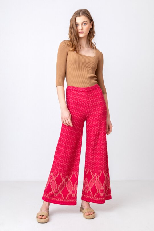 Pants, Ornament Motif Rosewood Pants Ivko Woman