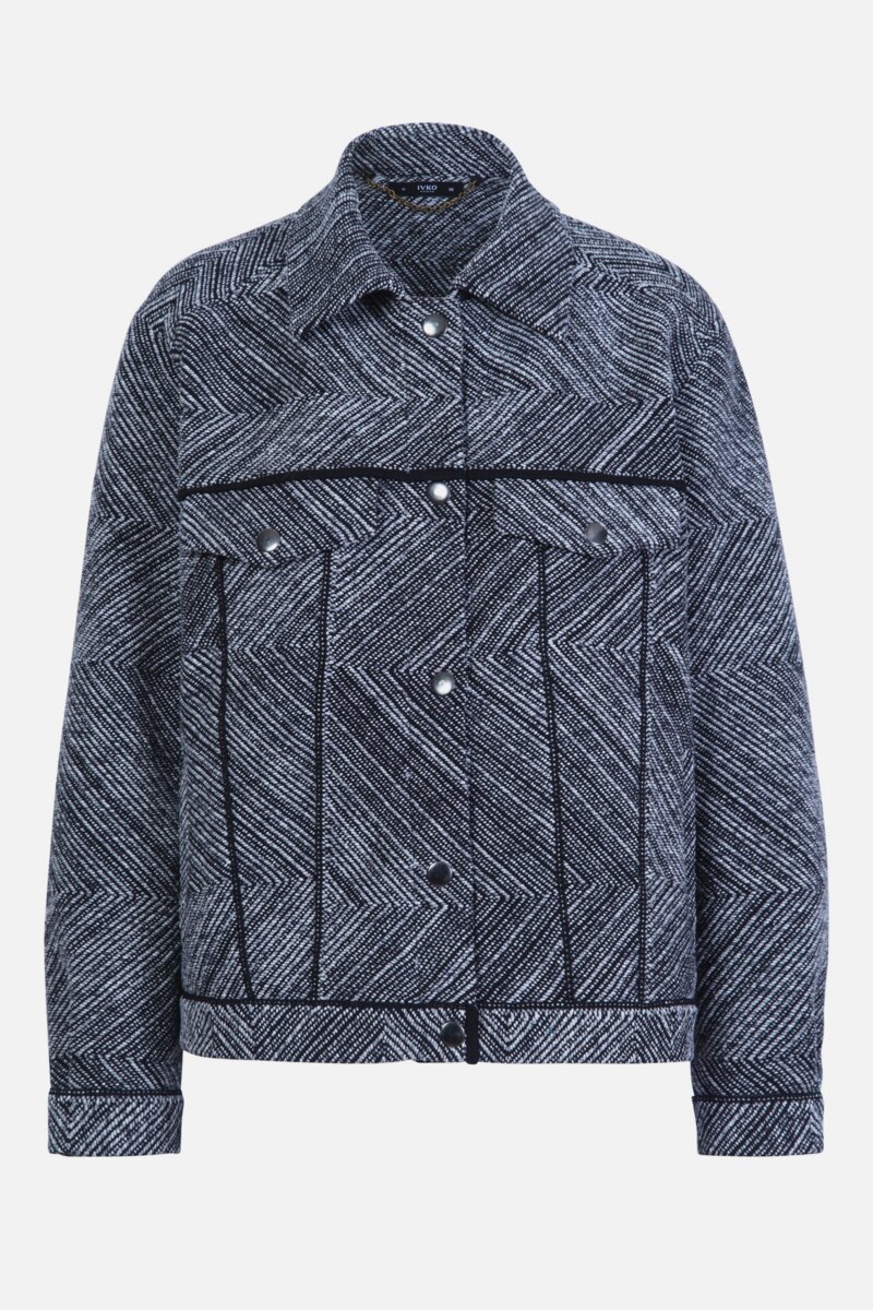 Structure Pattern Jacket with Embroidery