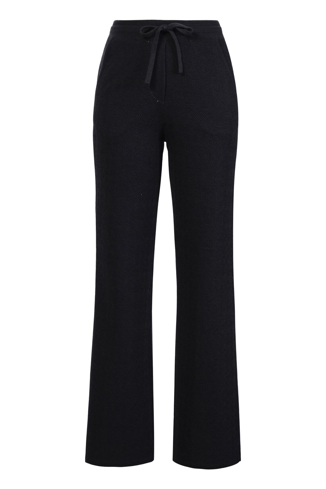 Solid Knitted Pants - Black - Pants - Ivko Woman