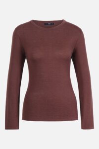Solid  Pullover, O-Neck