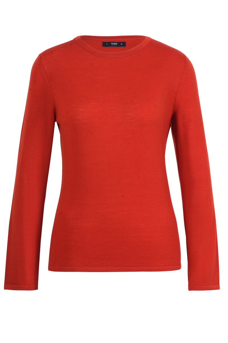 Solid  Pullover, O-Neck