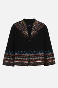 Cardigan with Embroidery, African Motif