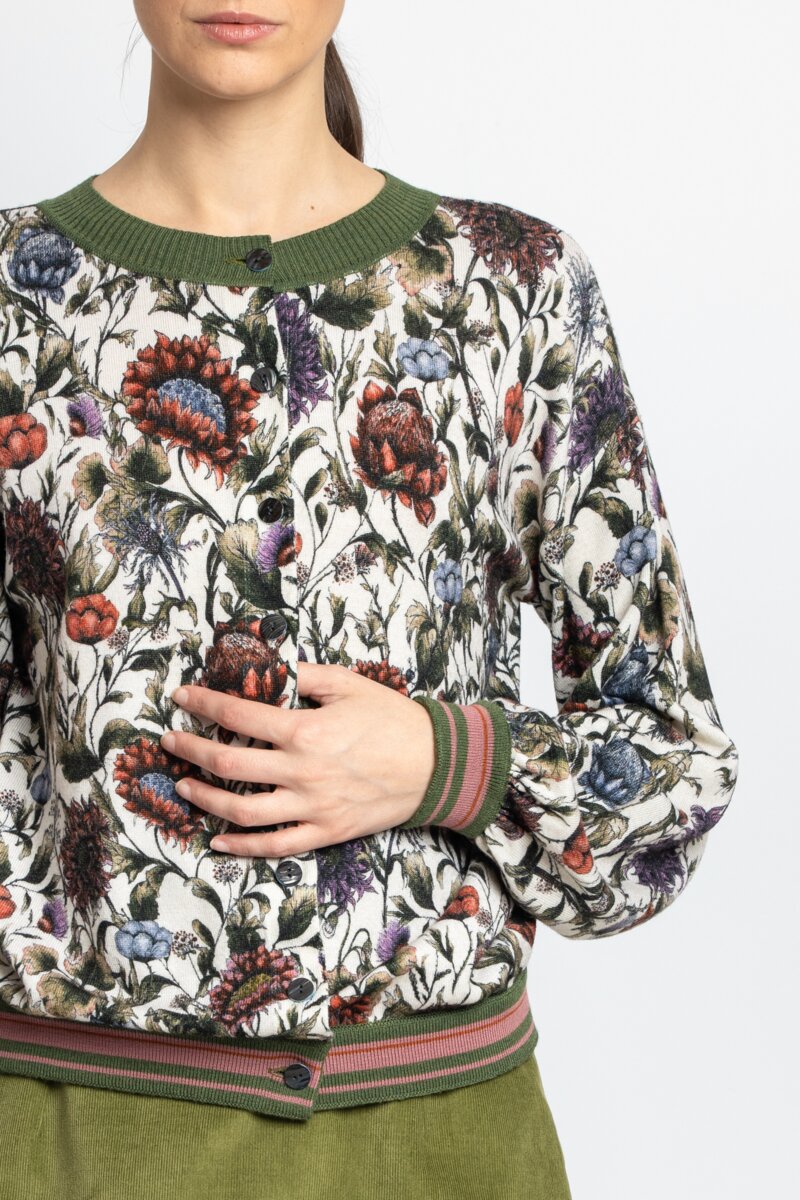 Cardigan, Floral Pattern - Cardigans - Ivko Woman