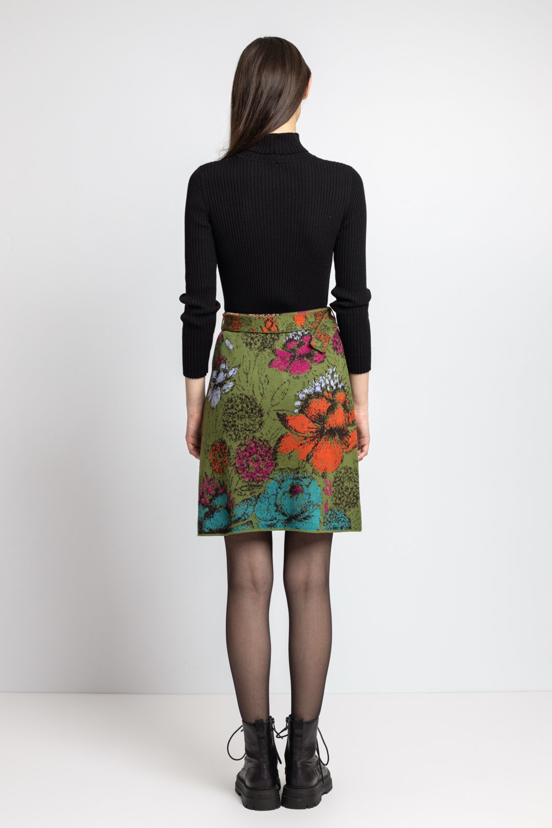 Jacquard Skirt, Floral Pattern