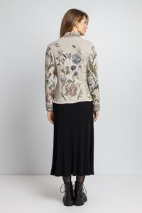 Jacquard Jacket with Embroidery - Off-White - Knitted Jackets 