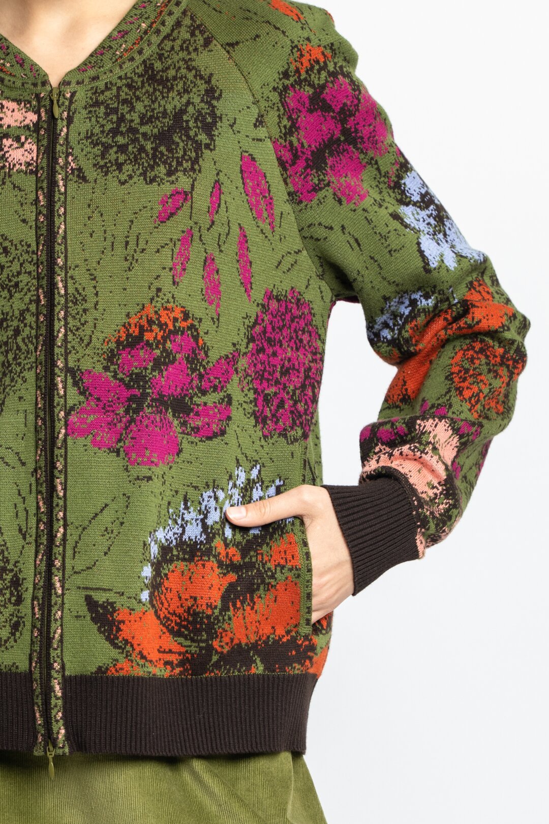Jacquard Bomber Jacket, Floral Pattern