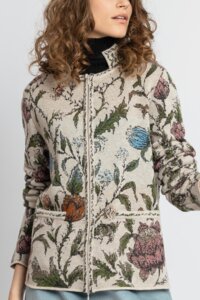 ジ*✨様 【mame】Floral Jacquard Jacket Floral Jacquard Denim Jacket - blue - Mame Kurogouchi