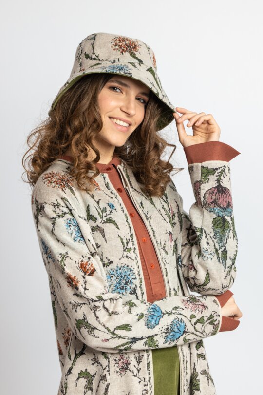 IVKO Multicolor Floral Bucket Hat Bucket Hat, Floral Pattern - Off-White - Caps - Ivko Woman main image 3
