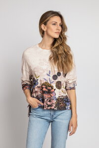 Jacquard Pullover, Floral Pattern