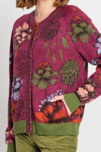 Jacquard Bomber Jacket, Floral Pattern