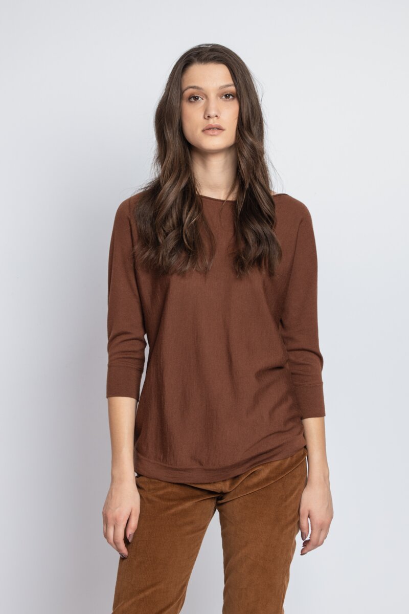 Solid  Pullover, Boat-Neck