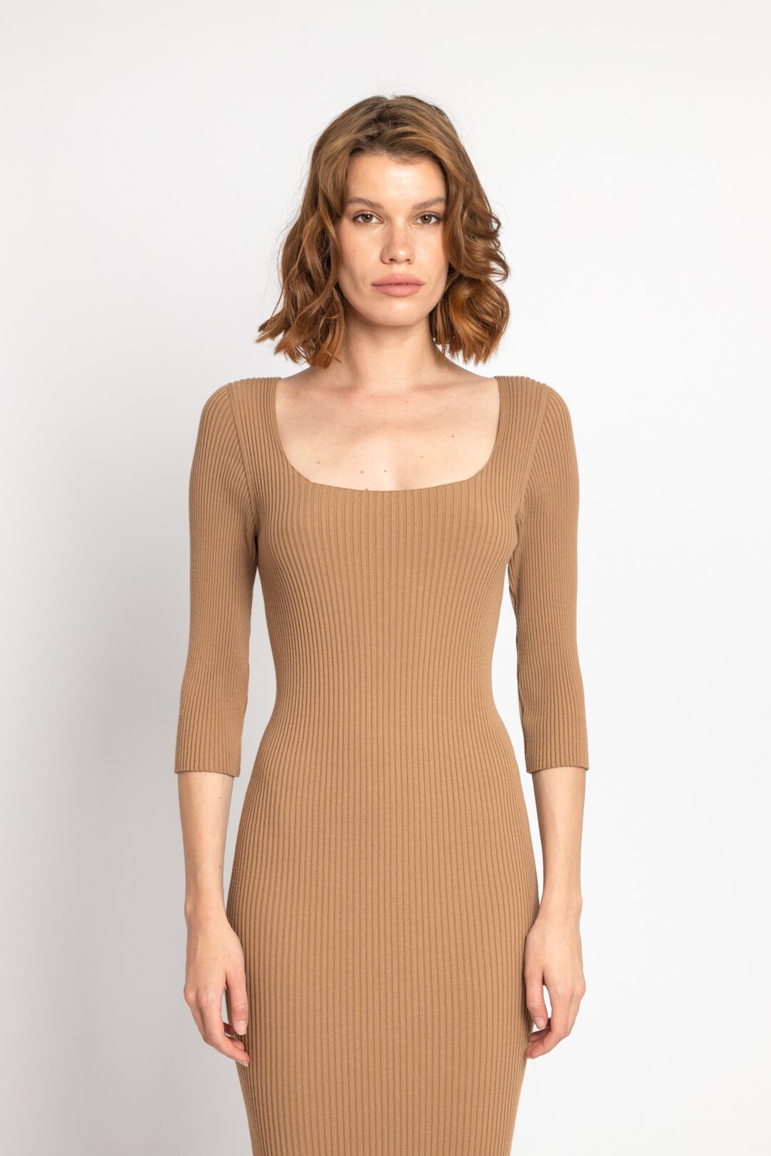 Solid Ribbed Dress