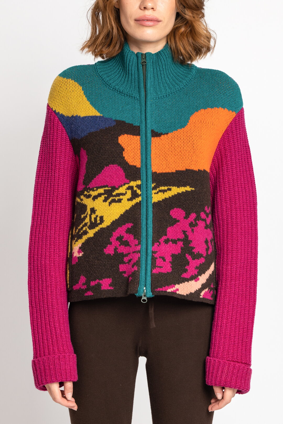 Jacquard Jacket, Landscape Pattern