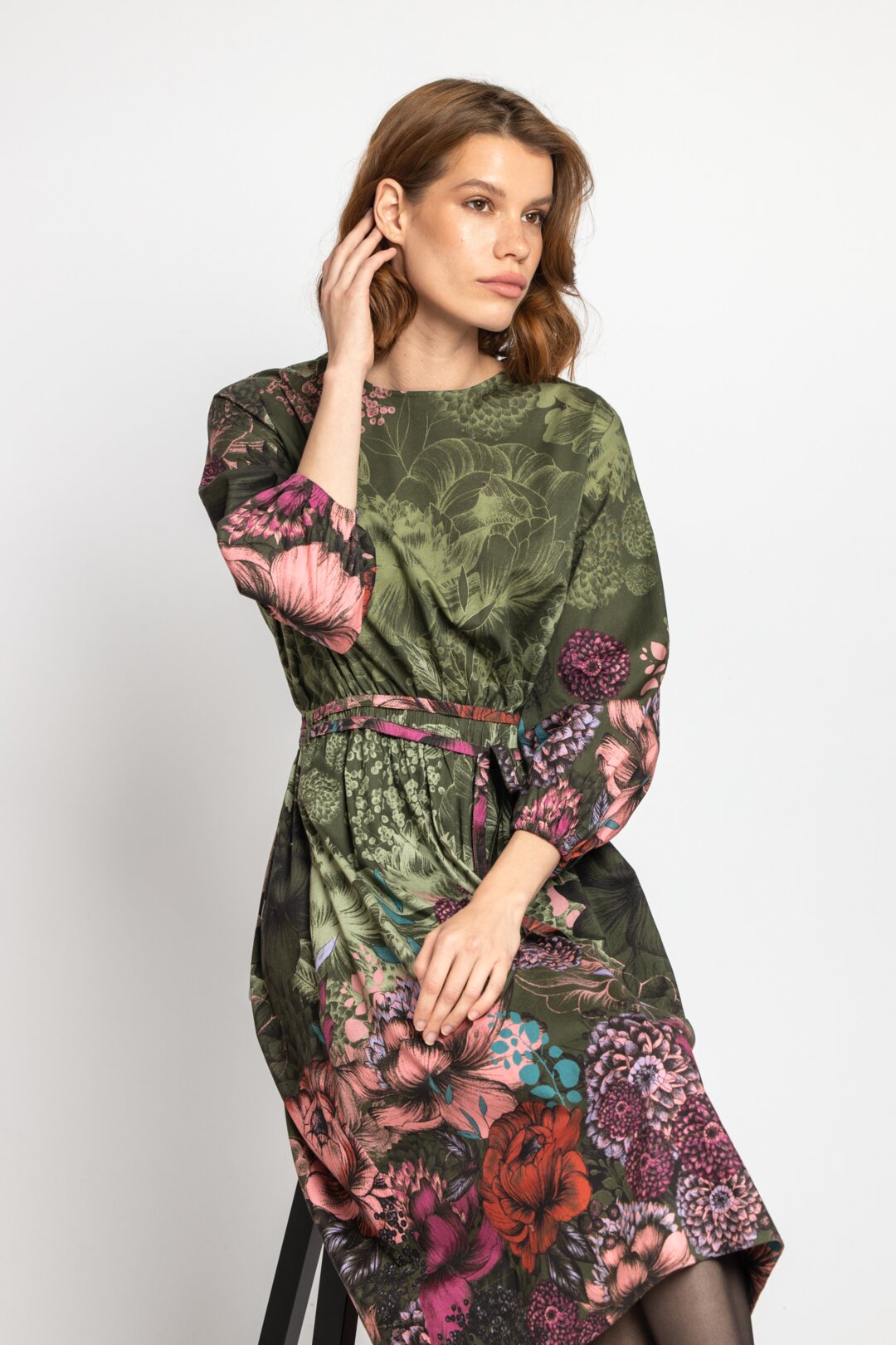 Poplin Dress, Floral Print