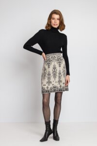 Jacquard Skirt, Root Pattern - Off-White - Dresses and