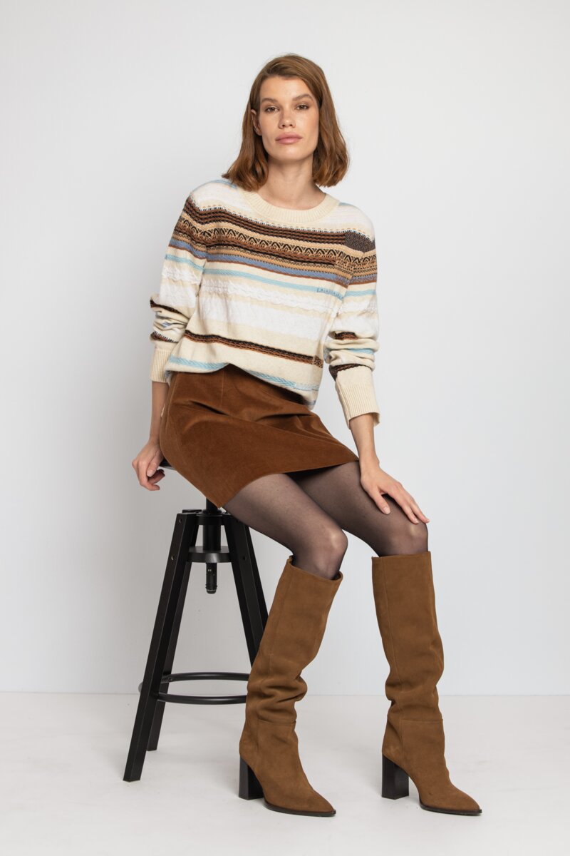 Stripped Pullover, Intarsia Pattern