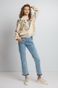 Jeans Pants with Embroidery - Pants - Ivko Woman