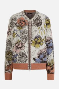 IVKO - Jacquard Bomber Jacket Floral Pattern Magenta