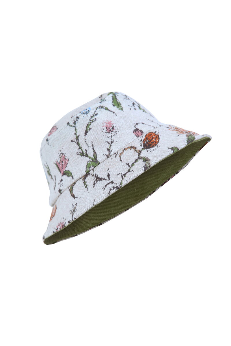 Bucket Hat, Floral Pattern - Off-White - Caps - Ivko Woman display picture 3