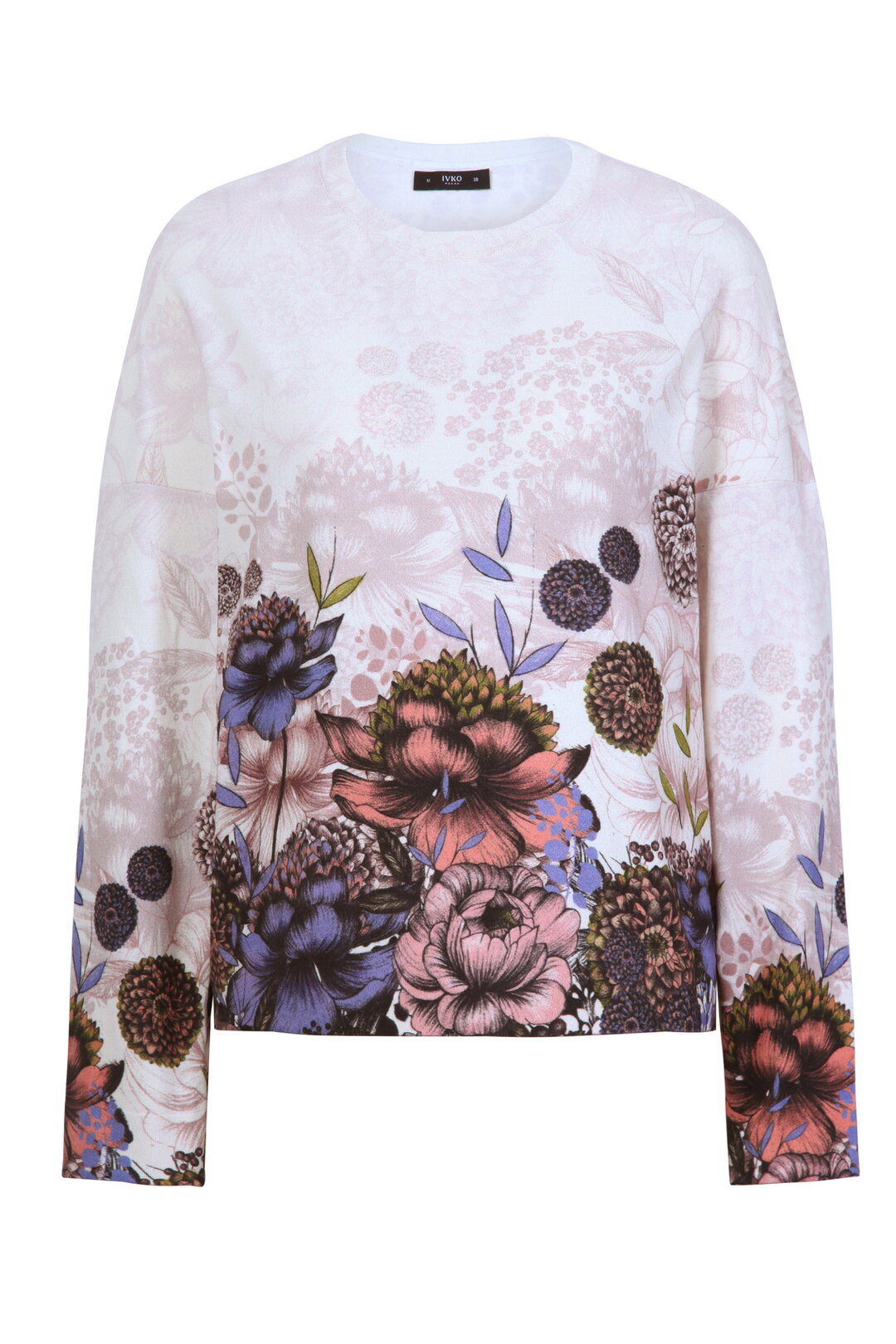 Jacquard Pullover, Floral Pattern