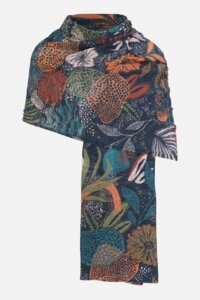 Bedruckter Schal, Seepflanzen-Motiv